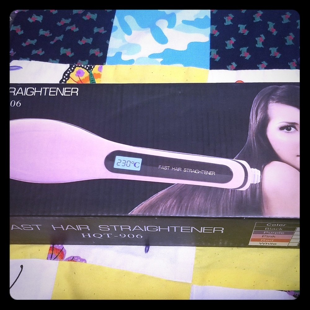 Hair straightener brush